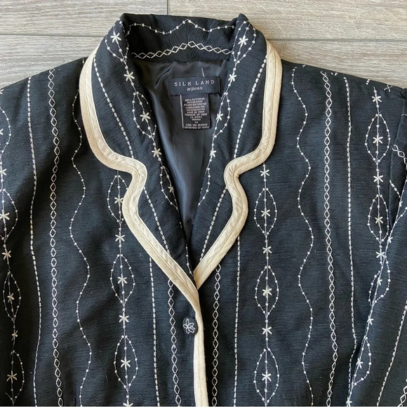 Silk Land  Embroidery Silk Blend Blazer - Picture 5 of 14